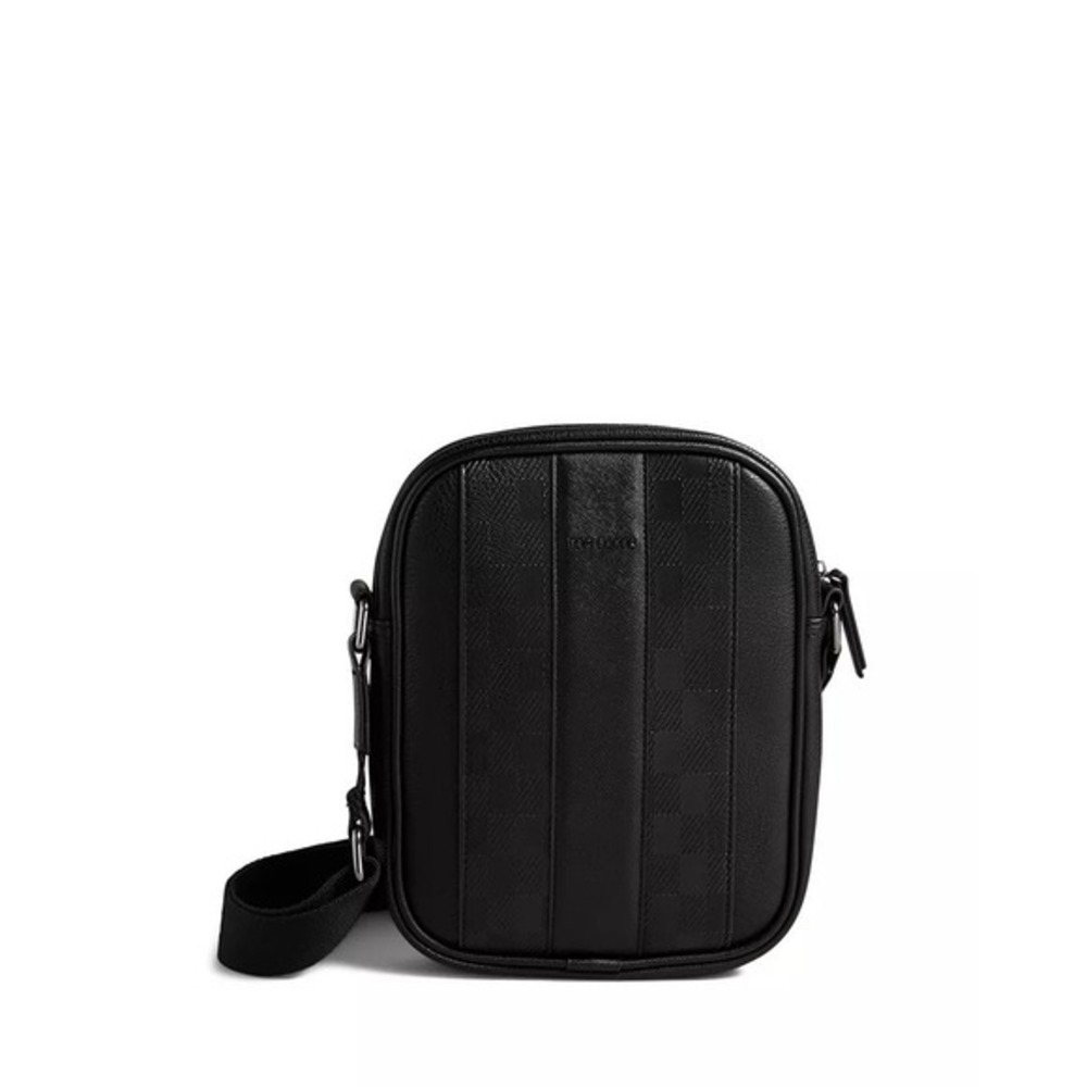 Ted Baker Waydon House Check Black Crossbody Flight Bag Like‎ New